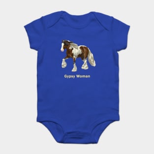 Bay Pinto Gypsy Vanner Horse Gypsy Woman Baby Bodysuit